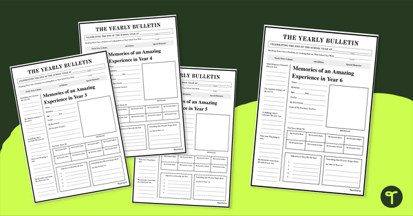 Go to End of School Year Newspaper Template teaching resource