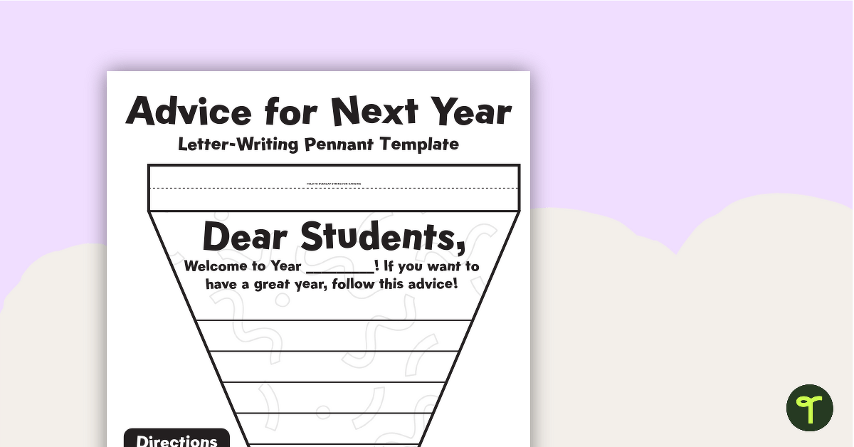 End of Year Bunting Template - Advice to Future Students teaching resource