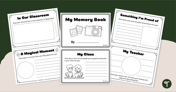 Go to End of School Memory Book teaching resource