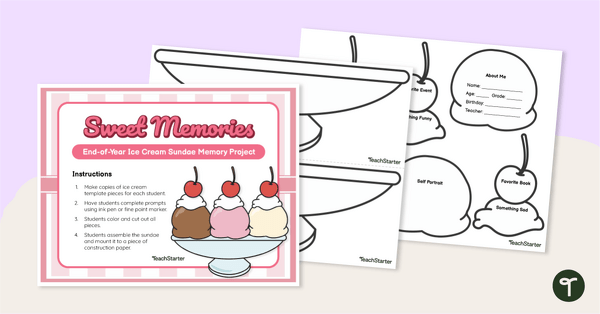 Go to Sweet Memories - End of Year Ice Cream Craft teaching resource