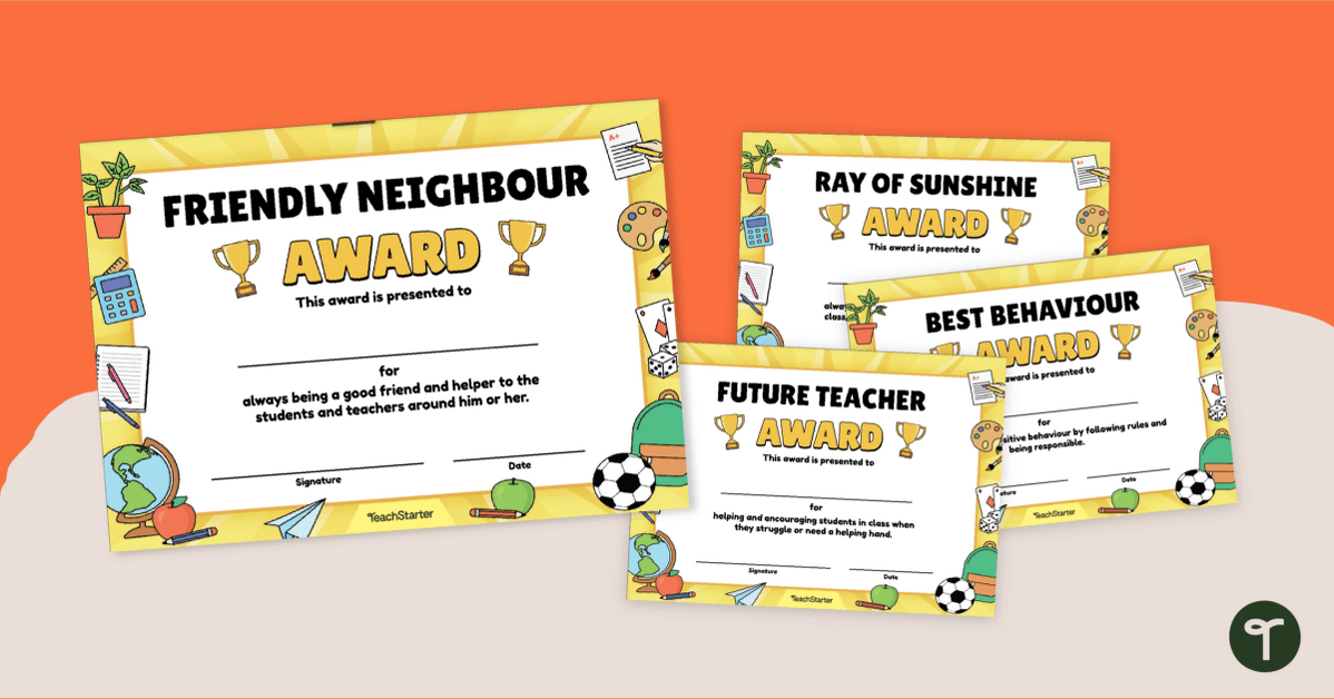 Editable Student Award Certificate Template Pack teaching resource