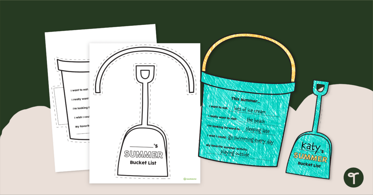 Summer Bucket List Template teaching resource