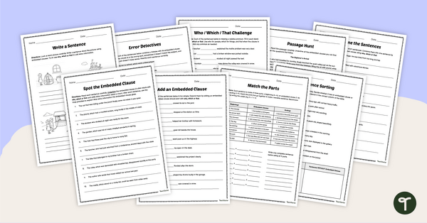 Go to Embedded Clause Worksheets teaching resource