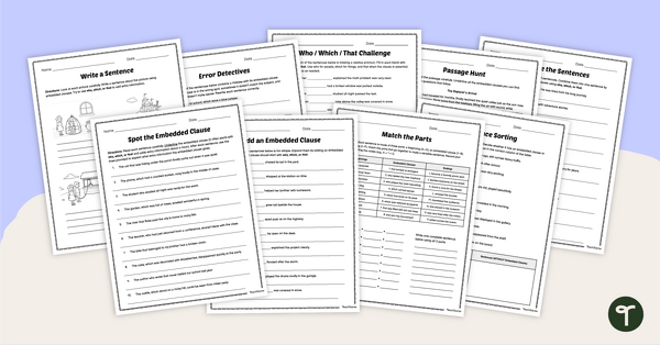 Go to Embedded Clause Worksheets teaching resource