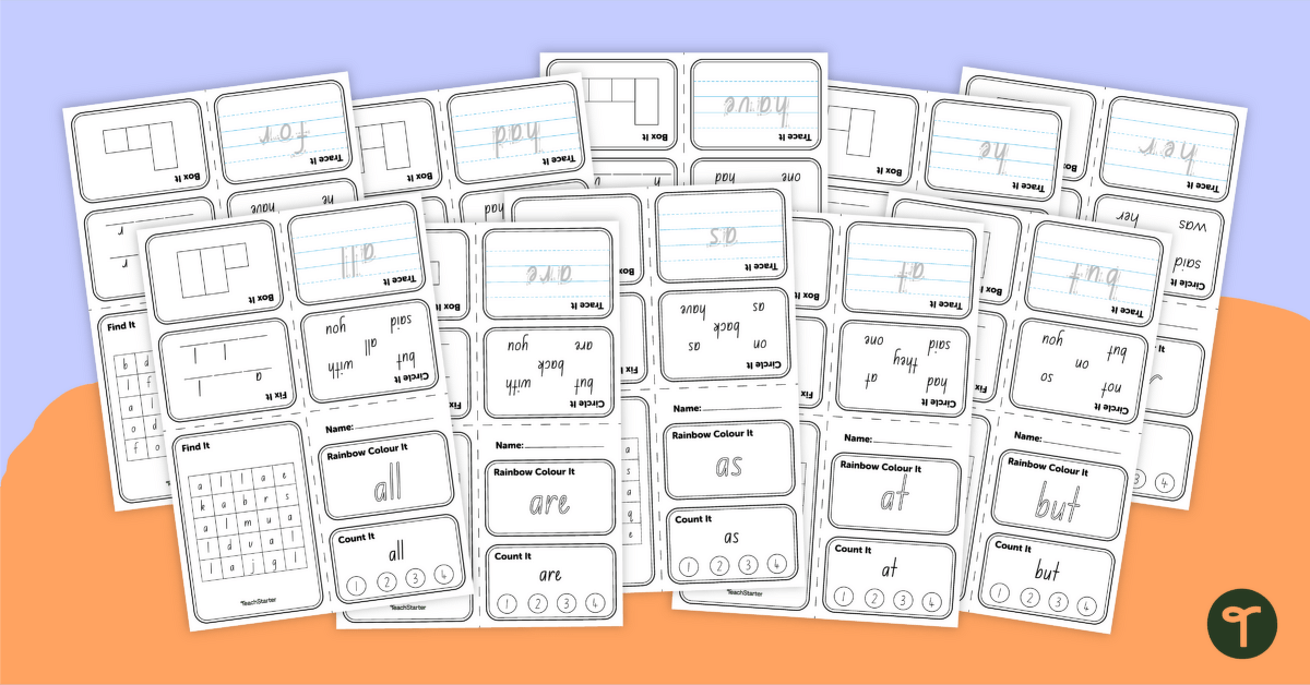 Sight Word Mini Books in School Fonts teaching resource