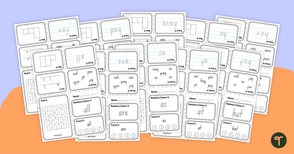 Go to Sight Word Mini Books in School Fonts teaching resource