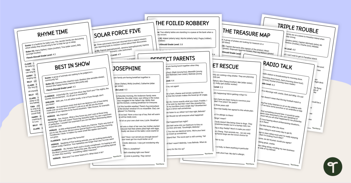 Scripts for Readers Theatre – Year 3 and Year 4 teaching resource