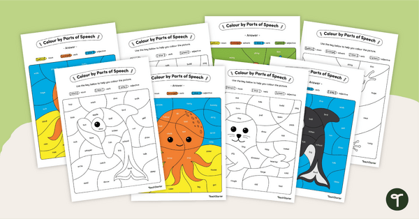 Go to Colour by Parts of Speech - Nouns, Verbs, Adjectives, Adverbs teaching resource