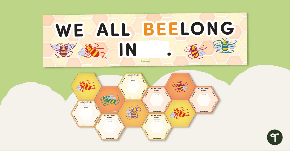 All About Me - Bee Classroom Display Kit teaching resource