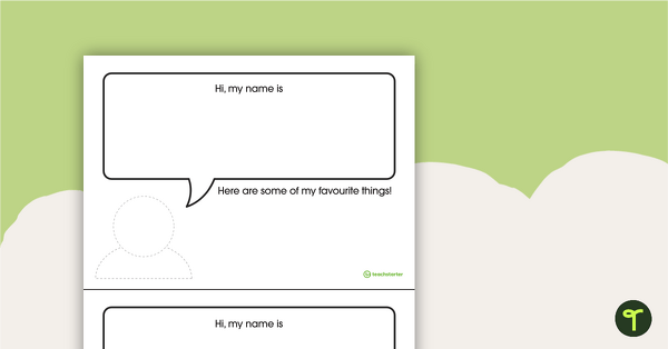 All About Me – Design a Name Tag Activity teaching resource