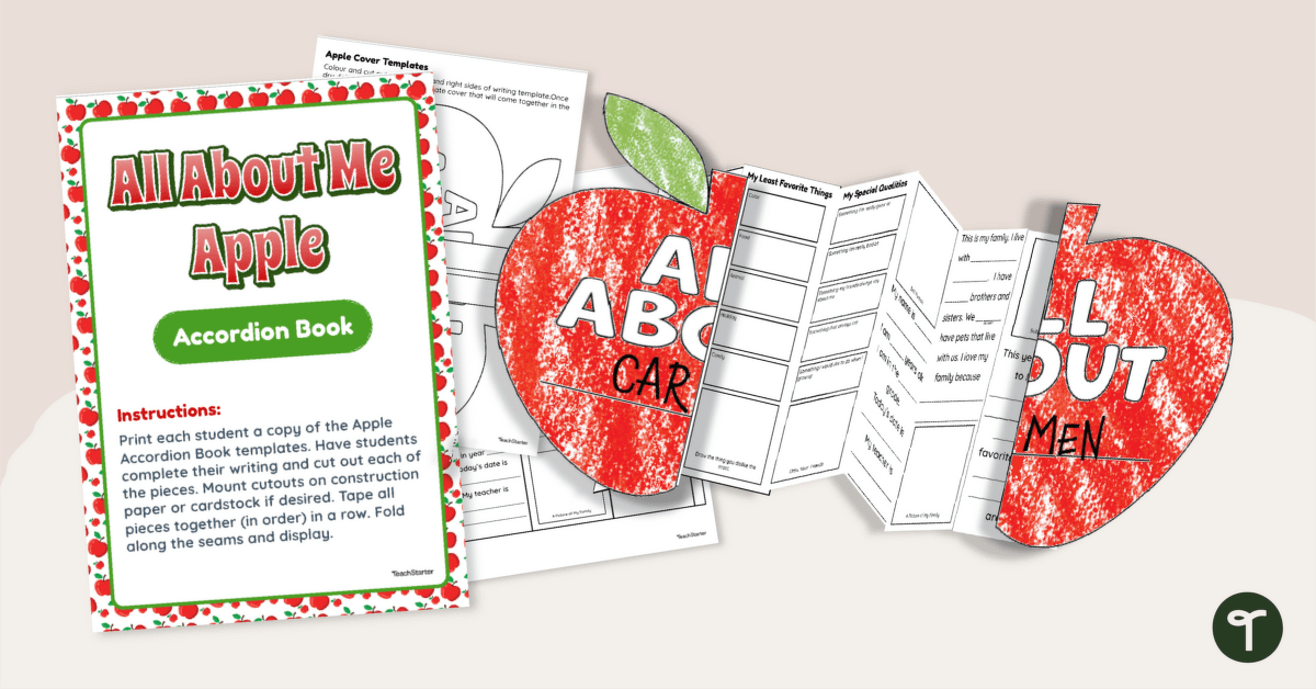 All About Me - Apple Accordion Book teaching resource