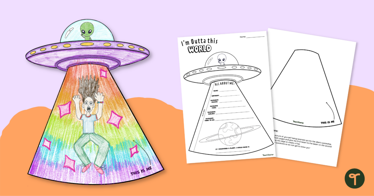 Outta This World - About Myself Template teaching resource