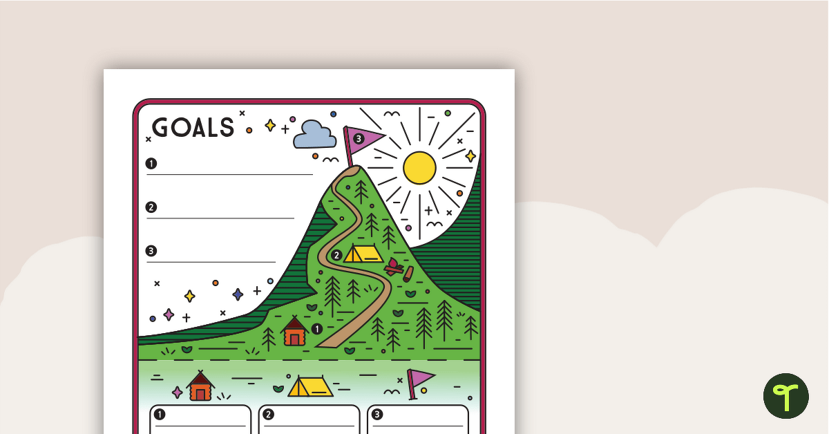 Goal Setting Mountain Worksheet teaching resource