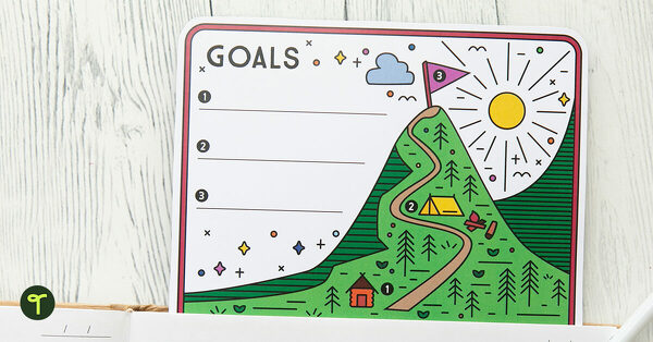 Goal Setting Mountain Worksheet teaching resource