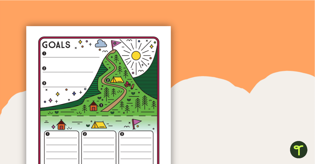 Goal Setting Mountain Worksheet teaching resource