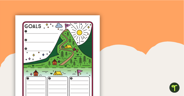 Go to Goal Setting Mountain Worksheet teaching resource