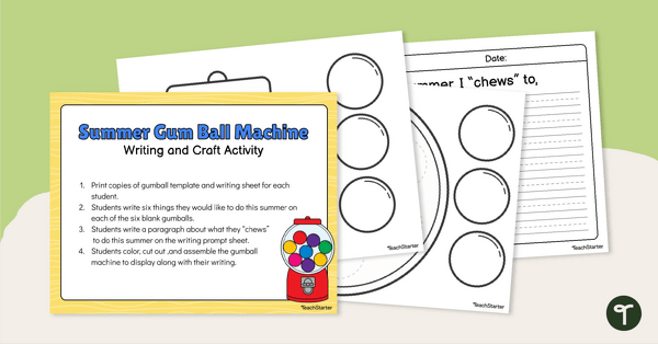Go to Printable Gumball Machine Template - Goal Setting Activity teaching resource