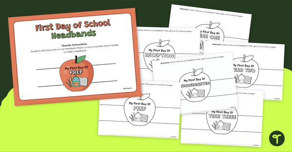Go to First Day of School Printable Crown Template teaching resource