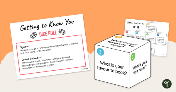 Go to Back to School - Get to Know You Dice Game teaching resource