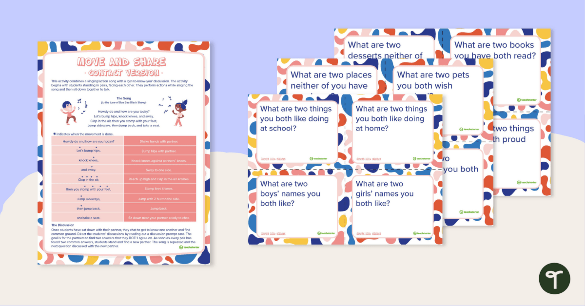 Sing and Share - Printable Icebreaker Cards for Music Class teaching resource