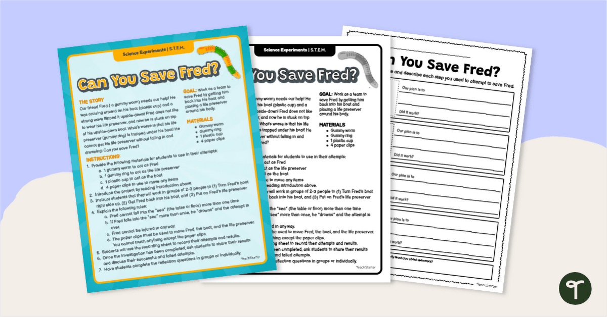 Can You Save Fred? STEM Icebreaker Activity teaching resource