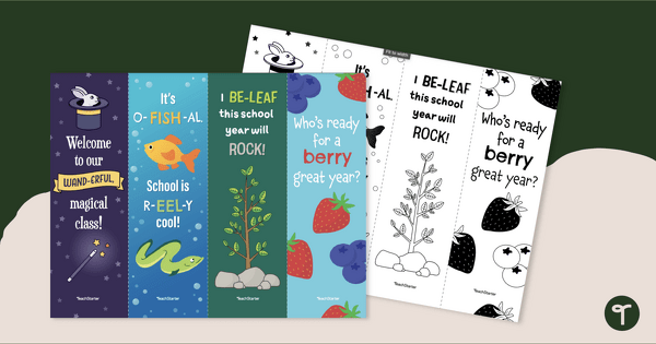 Go to Back to School Bookmarks - Colour In teaching resource