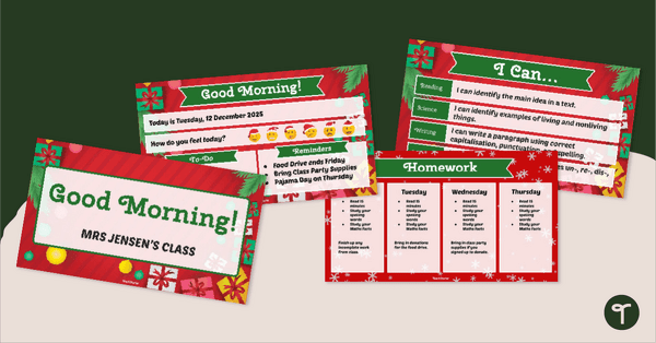 Go to Christmas Theme PowerPoint Template teaching resource
