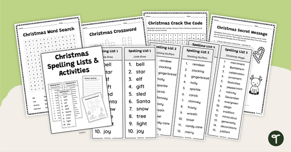 Go to Christmas Spelling Lists and Activity Sheets teaching resource