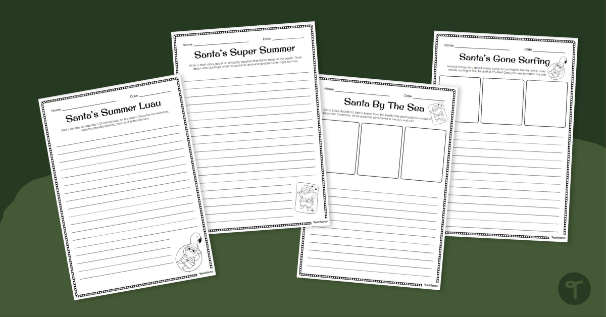 Summer Santa – Christmas Story Writing Pack teaching resource