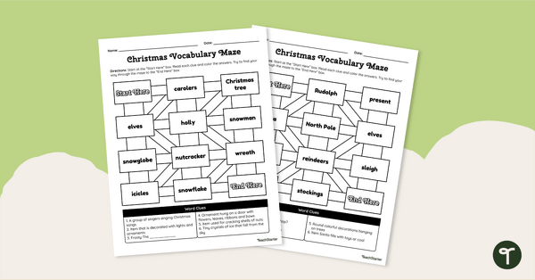 Go to Christmas Maze Vocabulary Activity teaching resource