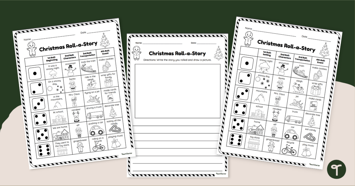 Roll a Story – Christmas Dice Activity teaching resource