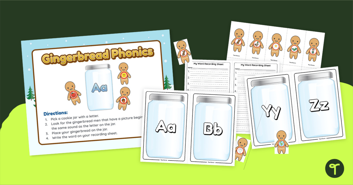 Letter Sound Sort - Gingerbread Man Activity teaching resource