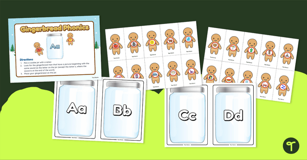 Go to Letter Sound Sort - Gingerbread Man Activity teaching resource