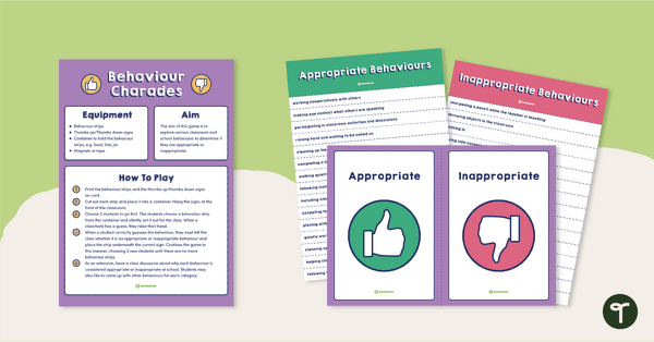 Go to Charades-Inspired Good Behaviour Game teaching resource