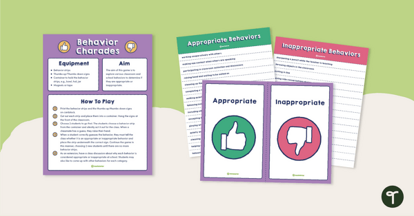 Go to Charades Inspired - Good Behavior Game teaching resource