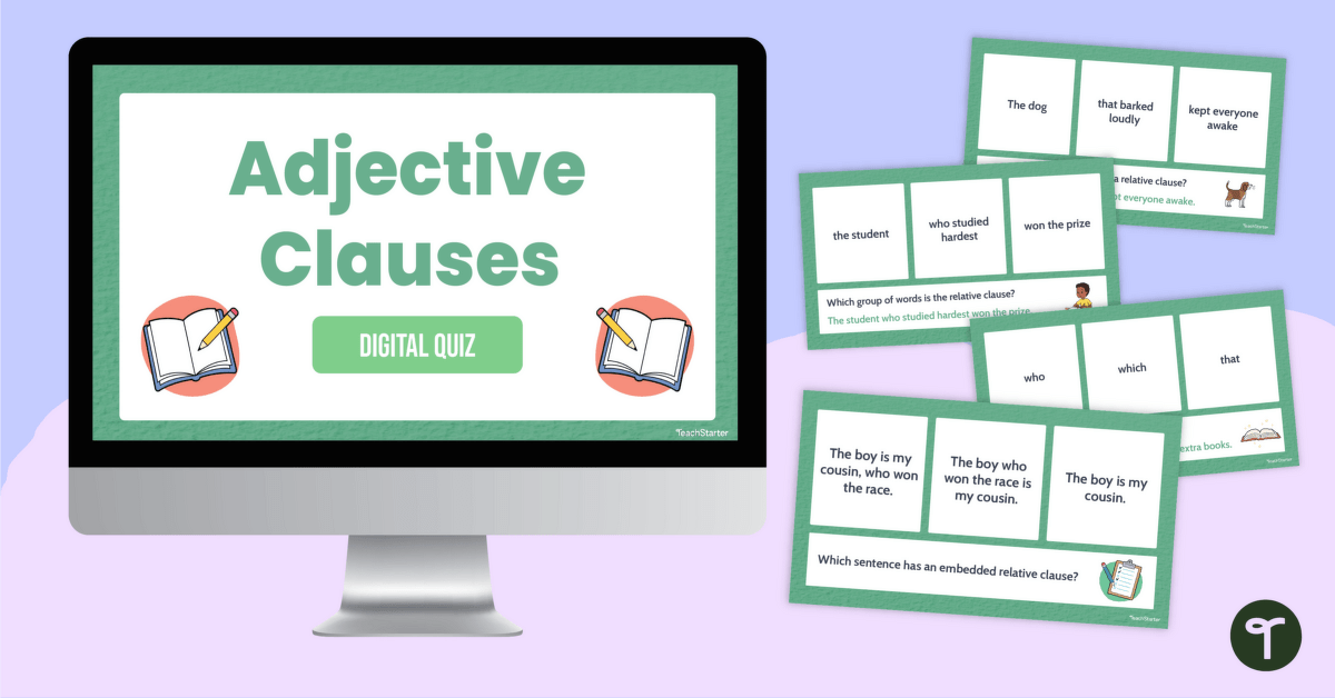 Adjective Clause Digital Quiz teaching resource