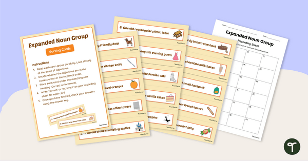 Go to Expanded Noun Groups Sorting Activity teaching resource