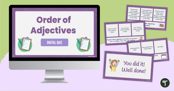 Go to Order of Adjectives Digital Quiz teaching resource