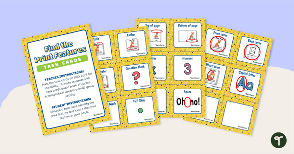 Go to Find the Print Features Task Cards teaching resource