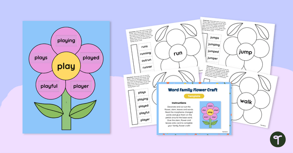 Go to Root Words Activity - Word Family Flower Craft teaching resource