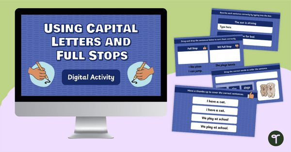 Using Capital Letters and Full Stops Interactive teaching resource