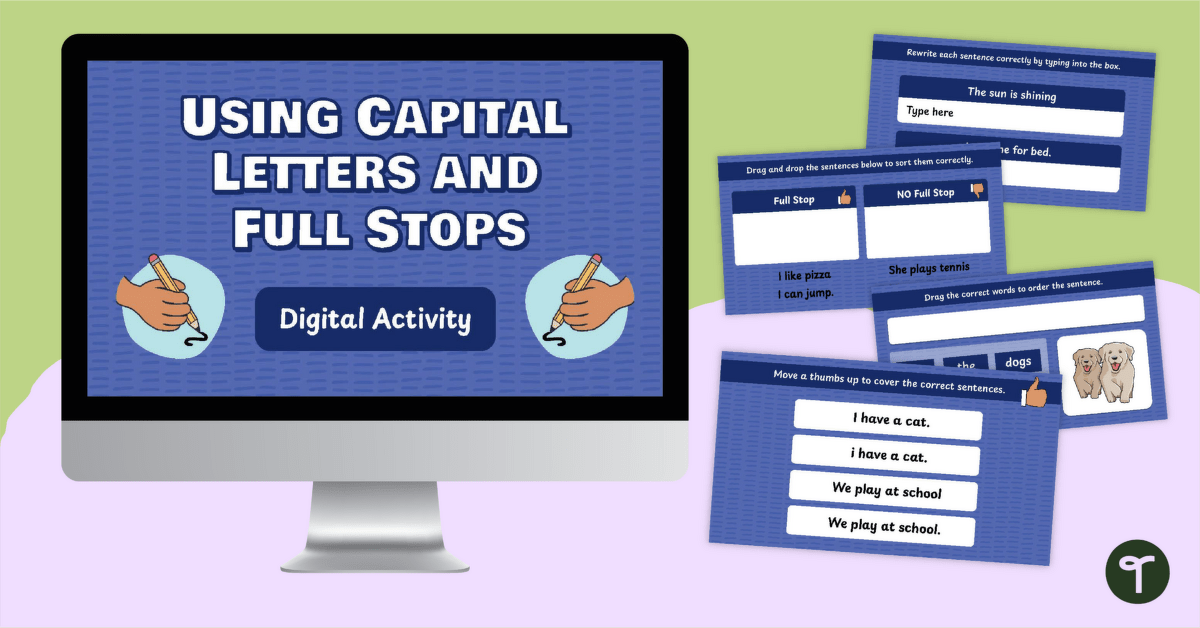 Using Capital Letters and Full Stops Interactive teaching resource