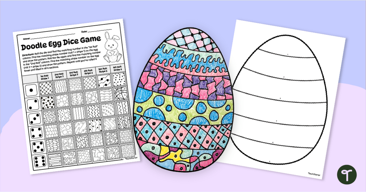 Roll and Draw - Easter Dice Game teaching resource