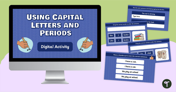 Go to Using Capital Letters and Periods Interactive teaching resource