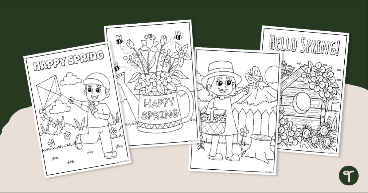 Spring Colouring-In Activity Sheets teaching resource