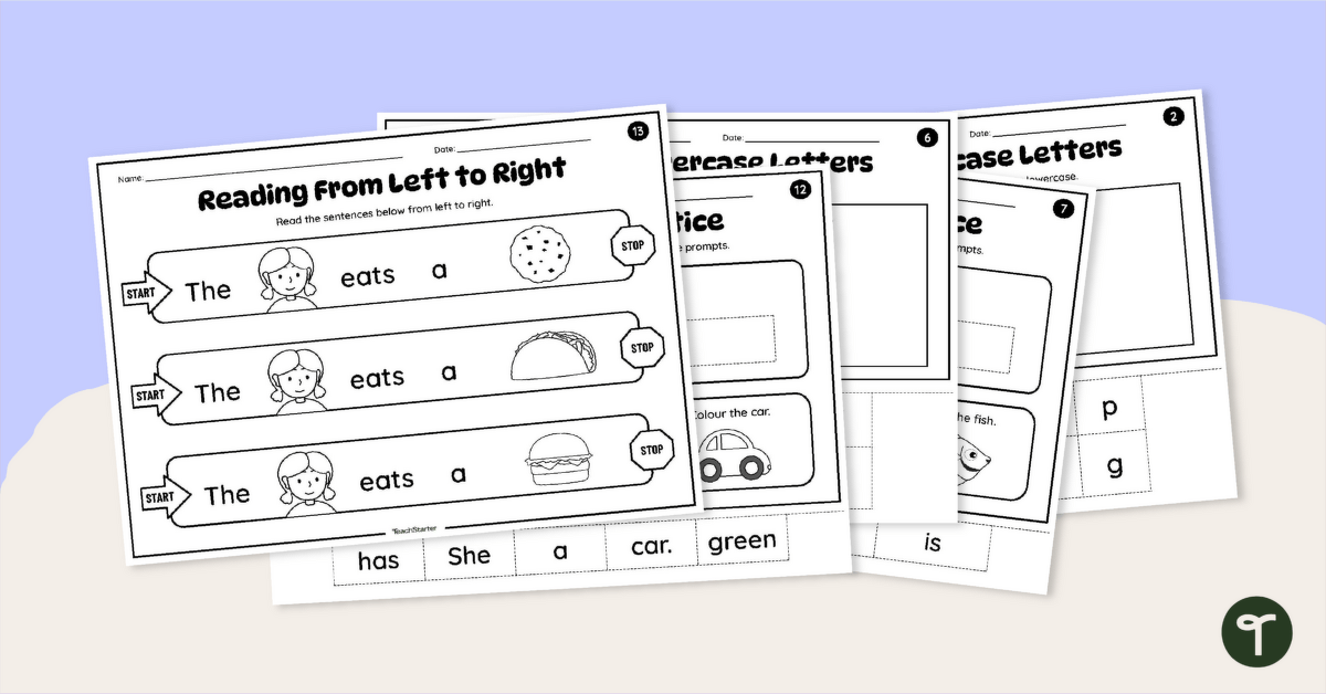 Concepts of Print Worksheet Pack teaching resource