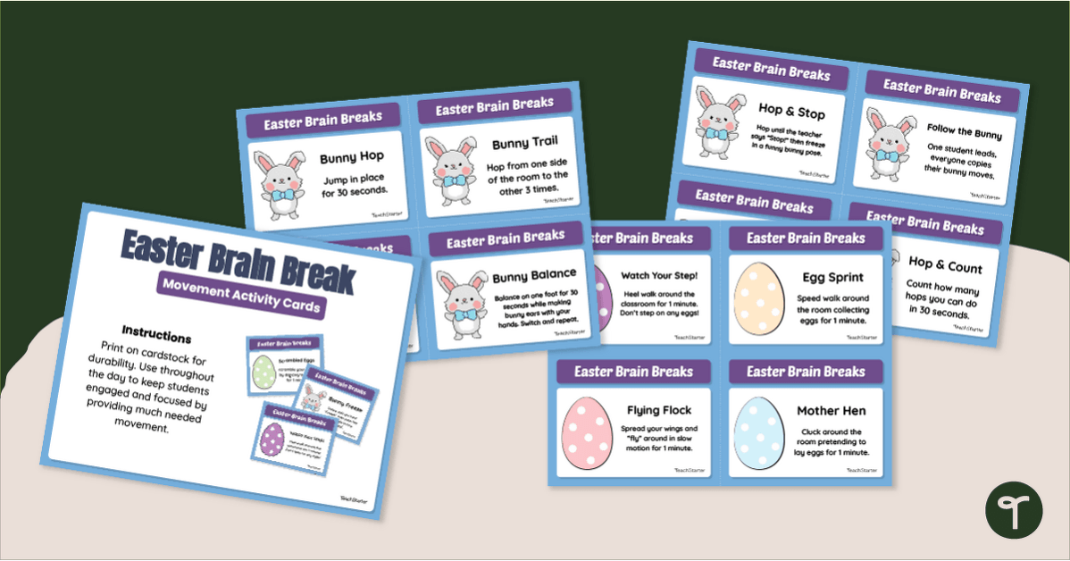 Easter Brain Break Activity Cards teaching resource