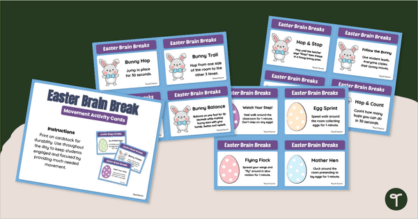 Go to Easter Brain Break Activity Cards teaching resource