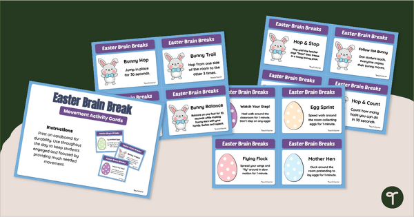 Go to Easter Brain Break Activity Cards teaching resource