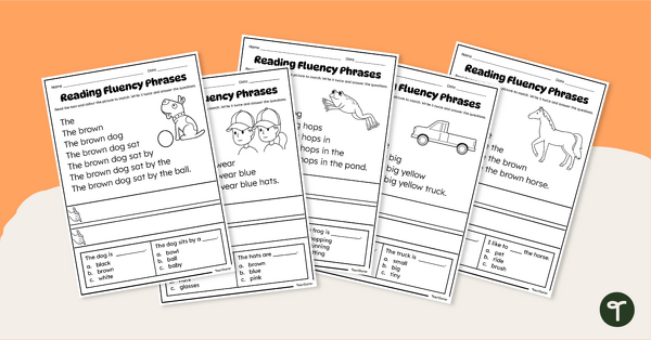 Go to Sentence Fluency Worksheet Pack teaching resource